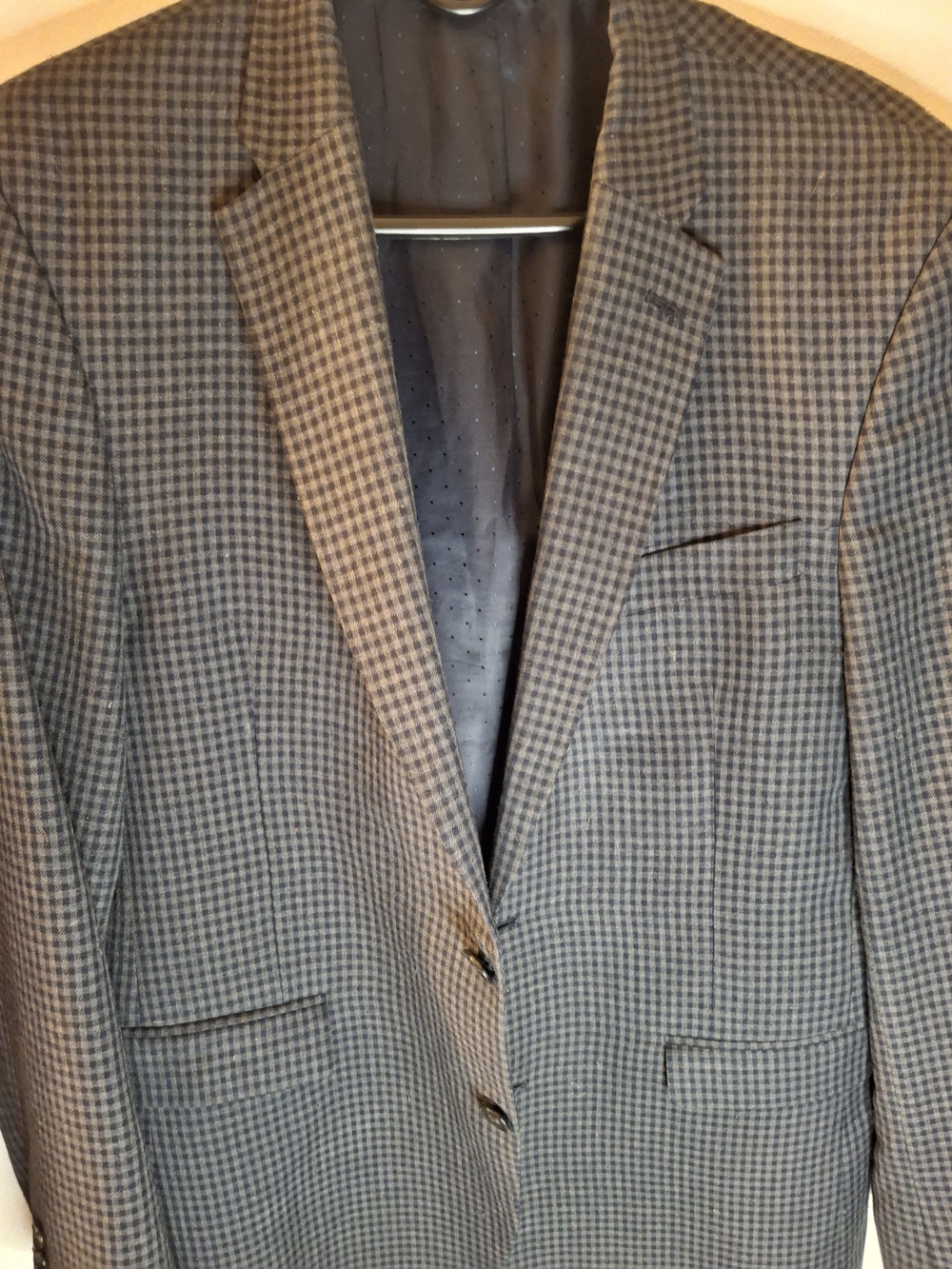 Tommy Hilfiger Men's Gray Check Blazer - Classic Tailored Suit Jacket
